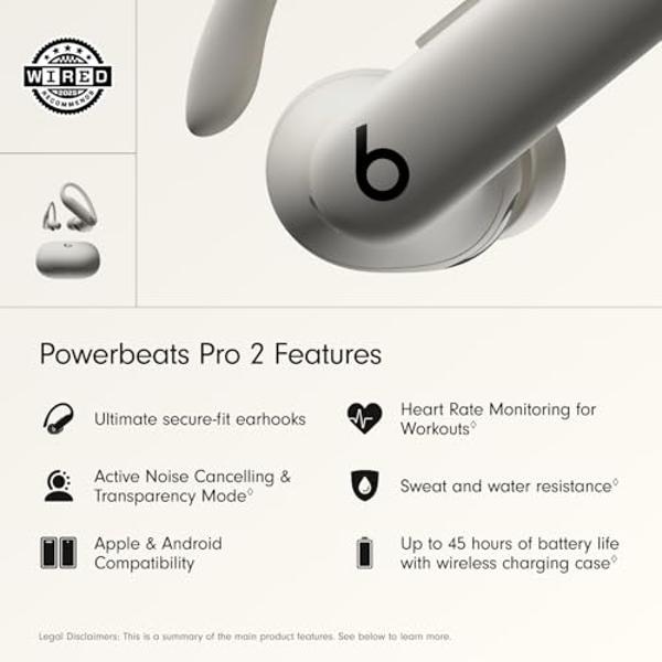 Auriculares inalámbricos Bluetooth Beats Powerbeats Pro 2: cancelación de ruido, monitor de frecuencia cardíaca, IPX4, hasta 45 horas de batería y estuche de carga, compatibles con