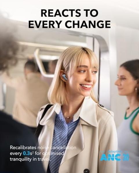 Soundcore Liberty 4 Pro de Anker: auriculares inalámbricos con cancelación de ruido, 7 sensores y cancelación de ruido adaptativa en tiempo real, carga dos veces más rápida, música