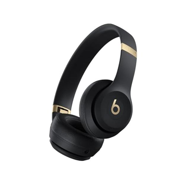 Beats Solo 4 - Auriculares inalámbricos Bluetooth supraaurales, compatibles con Apple y Android, hasta 50 horas de batería - Negro y dorado