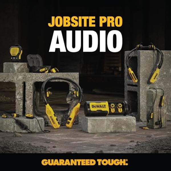 Audífonos inalámbricos DEWALT para trabajo pesado con Bluetooth Jobsite Pro X2 ANC, con reducción de ruido de 38 dB, controles giratorios, 10 h de autonomía (más de 40 h con estuch