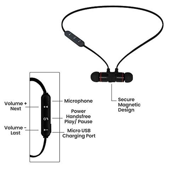 Auriculares deportivos inalámbricos iJoy con Bluetooth, IPX4, resistentes al sudor y con micrófono, con cancelación de ruido, para entrenar, correr y gimnasio.