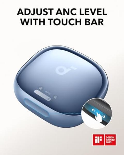 Soundcore Liberty 4 Pro de Anker: auriculares inalámbricos con cancelación de ruido, 7 sensores y cancelación de ruido adaptativa en tiempo real, carga dos veces más rápida, música