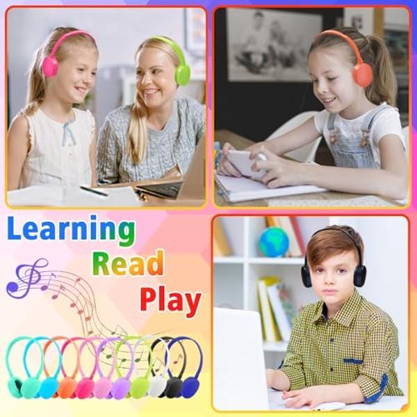 Ladont - Paquete de 5 auriculares con cable para niños, ideal para el aula escolar, ideal para estudiantes, niños pequeños, niñas y adolescentes.