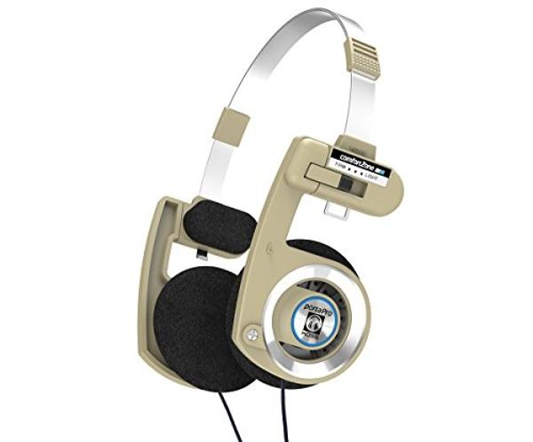 Auriculares supraurales Koss Porta Pro de edición limitada, micrófono en línea, control de volumen y control remoto táctil, estilo retro, incluye estuche rígido, con cable y conect