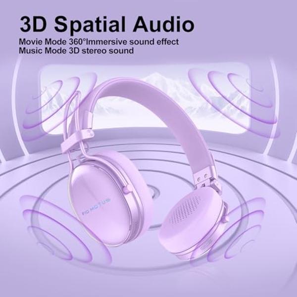 Auriculares inalámbricos Bluetooth supraurales FIO MOTUS con cancelación activa de ruido: sonido de alta resolución, batería de hasta 55 horas de duración, ligeros, cómodos y plega