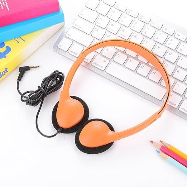 Ladont - Paquete de 5 auriculares con cable para niños, ideal para el aula escolar, ideal para estudiantes, niños pequeños, niñas y adolescentes.
