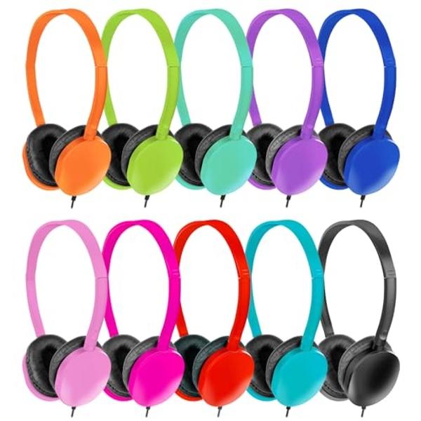 Auriculares Para Niños Naranjas Y Verdes, Auriculares Para Niños Con