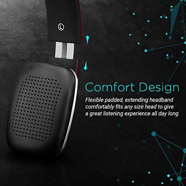 Audífonos Bluetooth August EP636 - Audífonos inalámbricos supraaurales con NFC y micrófono - Rojos
