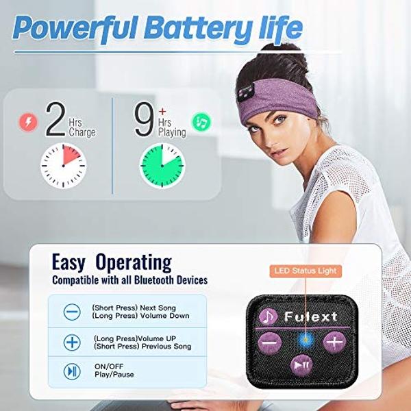 Auriculares deportivos Lavince con Bluetooth para dormir, inalámbricos y con altavoces estéreo HD ultrafinos. Ideales para entrenar, trotar, yoga, insomnio, dormir de lado, viajar 
