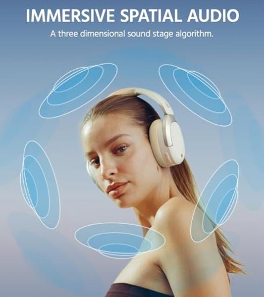 Audífonos inalámbricos supraaurales Edifier W830NB con cancelación activa de ruido de -45 dB, 94 horas de reproducción, sonido LDAC de alta resolución, audio espacial, carga rápida