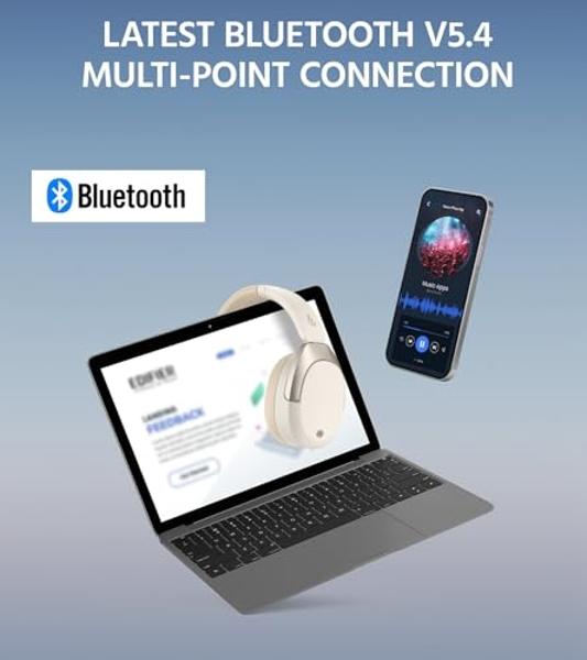 Audífonos inalámbricos supraaurales Edifier W830NB con cancelación activa de ruido de -45 dB, 94 horas de reproducción, sonido LDAC de alta resolución, audio espacial, carga rápida