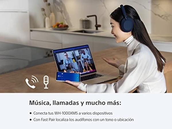 Auriculares inalámbricos Sony WH-1000XM5 con cancelación de ruido - 30 horas de duración de batería - Diseño supraaural - Optimizados para Alexa y el Asistente de Google - Micrófon