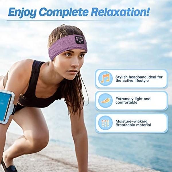Auriculares deportivos Lavince con Bluetooth para dormir, inalámbricos y con altavoces estéreo HD ultrafinos. Ideales para entrenar, trotar, yoga, insomnio, dormir de lado, viajar 