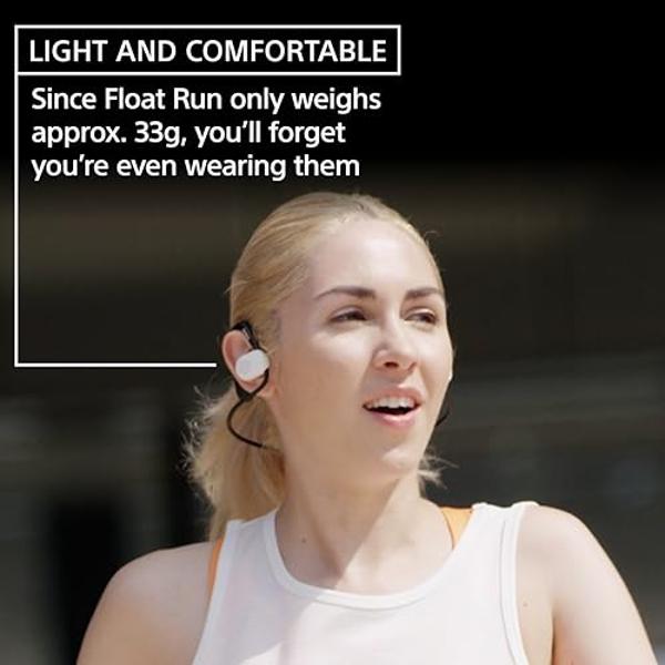 Auriculares deportivos inalámbricos Sony Float Run de oído abierto con Bluetooth para correr y hacer ejercicio, con micrófono y resistencia al agua IPX4, WIOE610/B