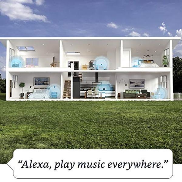 Amazon Echo (modelo más nuevo), altavoz Alexa con sonido premium, ideal para dormitorios grandes, salas de estar y cocinas, blanco glaciar