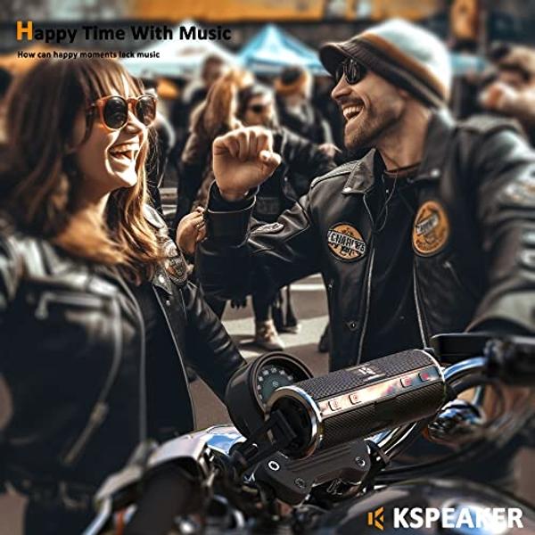 Altavoces KSPEAKER para motocicleta con Bluetooth, sistema de radio impermeable con amplificador incorporado, reproductor MP3 metálico de 3 pulgadas, ideal para vehículos todoterre