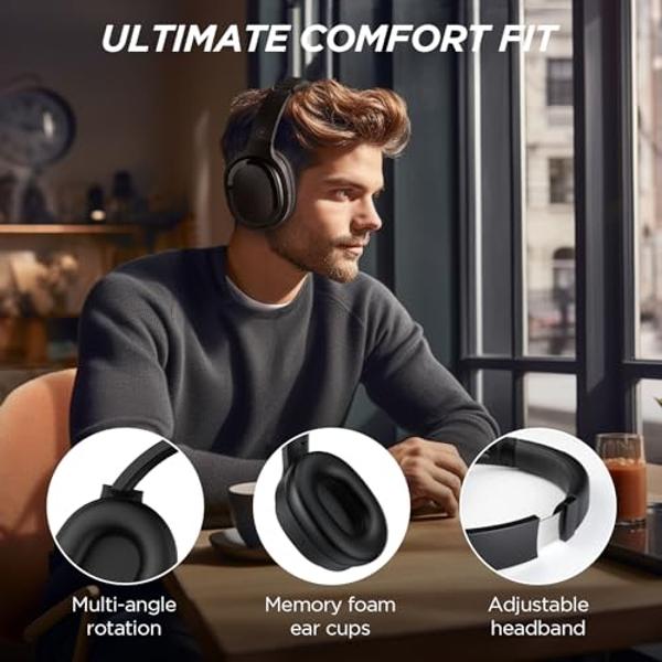 Audífonos inalámbricos supraaurales Edifier W830NB con cancelación activa de ruido de -45 dB, 94 horas de reproducción, sonido LDAC de alta resolución, audio espacial, carga rápida