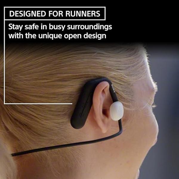 Auriculares deportivos inalámbricos Sony Float Run de oído abierto con Bluetooth para correr y hacer ejercicio, con micrófono y resistencia al agua IPX4, WIOE610/B