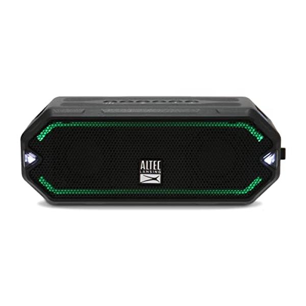 Altec Lansing - Altavoz Bluetooth inalámbrico HydraJolt, altavoces portátiles impermeables con cargador de teléfono y luces integrados, resistente a todo tipo de clima, a prueba de