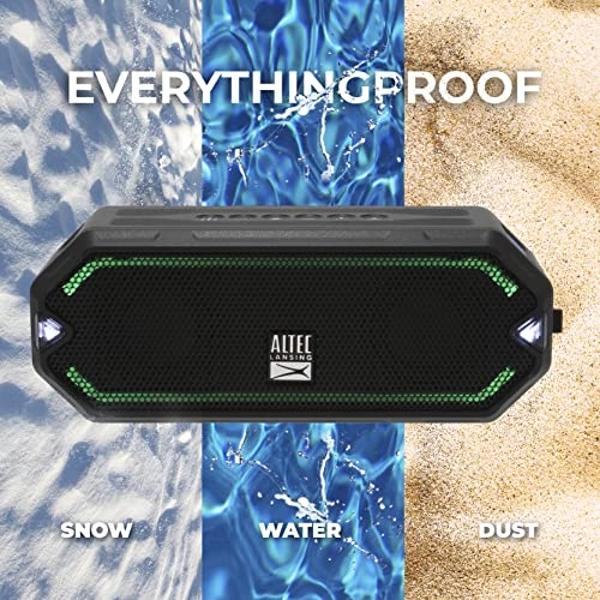 Altec Lansing - Altavoz Bluetooth inalámbrico HydraJolt, altavoces portátiles impermeables con cargador de teléfono y luces integrados, resistente a todo tipo de clima, a prueba de