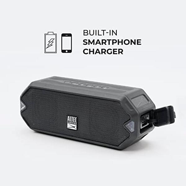 Altec Lansing - Altavoz Bluetooth inalámbrico HydraJolt, altavoces portátiles impermeables con cargador de teléfono y luces integrados, resistente a todo tipo de clima, a prueba de