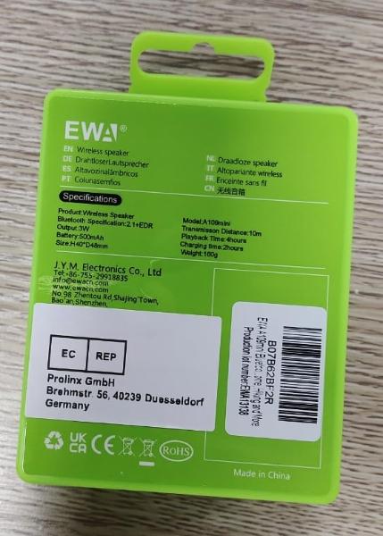 Mini altavoz Bluetooth EWA A109 con radiador de graves, graves potentes, altavoz portátil, altavoz inalámbrico de viaje ideal para casa, senderismo y más (gris)