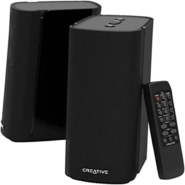 Sistema de altavoces Bluetooth Creative Labs 51MF1690AA002 T100 2.0 - 40 W RMS - 50 Hz a 20 kHz - USB - Altavoces inalámbricos Hi-Fi compactos para PC de escritorio (Renovados)
