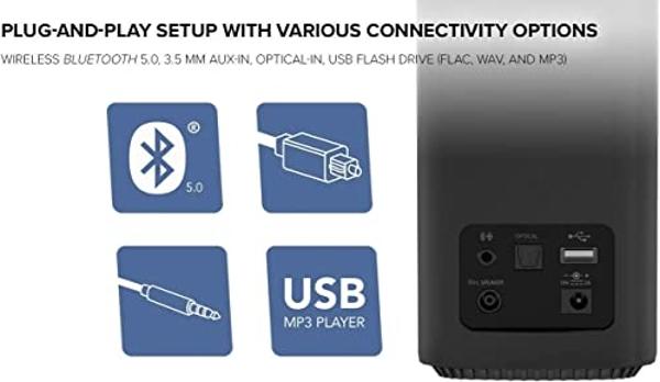 Sistema de altavoces Bluetooth Creative Labs 51MF1690AA002 T100 2.0 - 40 W RMS - 50 Hz a 20 kHz - USB - Altavoces inalámbricos Hi-Fi compactos para PC de escritorio (Renovados)