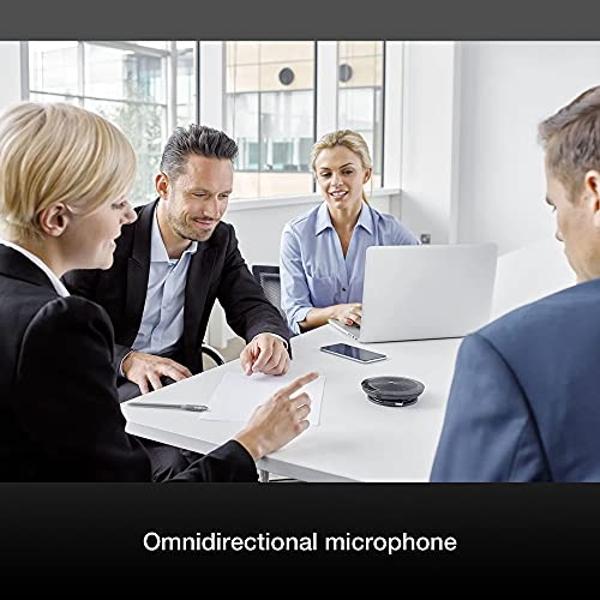 Jabra Speak 510 - Altavoz Bluetooth USB - Versión Teams para portátil y móvil - Mejora el audio de conferencias y llamadas telefónicas, ideal para Zoom con funda protectora, plan d