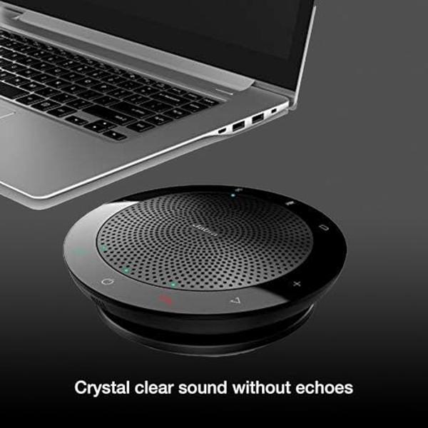 Jabra Speak 510 - Altavoz Bluetooth USB - Versión Teams para portátil y móvil - Mejora el audio de conferencias y llamadas telefónicas, ideal para Zoom con funda protectora, plan d