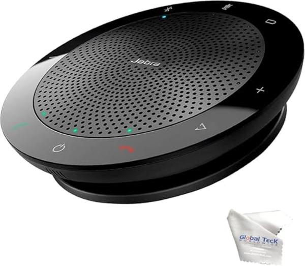 Jabra Speak 510 - Altavoz Bluetooth USB - Versión Teams para portátil y móvil - Mejora el audio de conferencias y llamadas telefónicas, ideal para Zoom con funda protectora, plan d