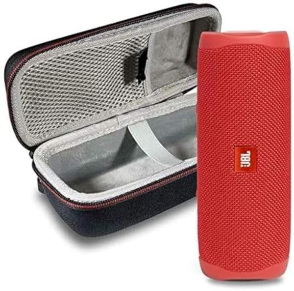 JBL FLIP 5 - Altavoz Bluetooth inalámbrico portátil, resistente al agua IPX7, paquete para llevar con estuche protector rígido Boomph - Rojo