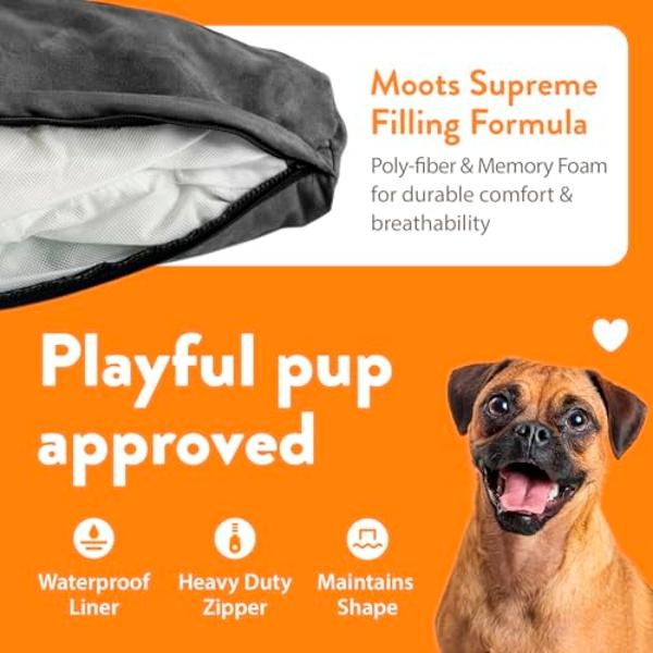 Sofá para mascotas Moots Premium de cuero sintético, color espresso, mediano/grande