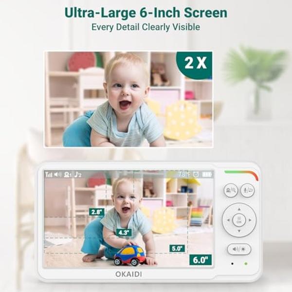 Monitor de bebé con video y cámara WiFi Motorola Nursery VM85, luz ambiental, HD 720p, alcance de 304 m, audio bidireccional, movimiento horizontal/vertical/zoom, temperatura, canc
