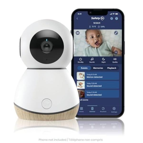Monitor de bebé con video y cámara WiFi Motorola Nursery VM85, luz ambiental, HD 720p, alcance de 304 m, audio bidireccional, movimiento horizontal/vertical/zoom, temperatura, canc