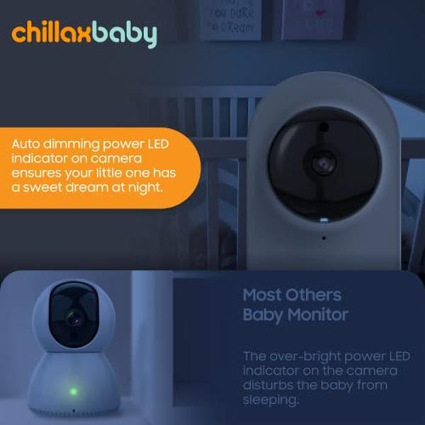 Monitor de bebé con video y cámara WiFi Motorola Nursery VM85, luz ambiental, HD 720p, alcance de 304 m, audio bidireccional, movimiento horizontal/vertical/zoom, temperatura, canc