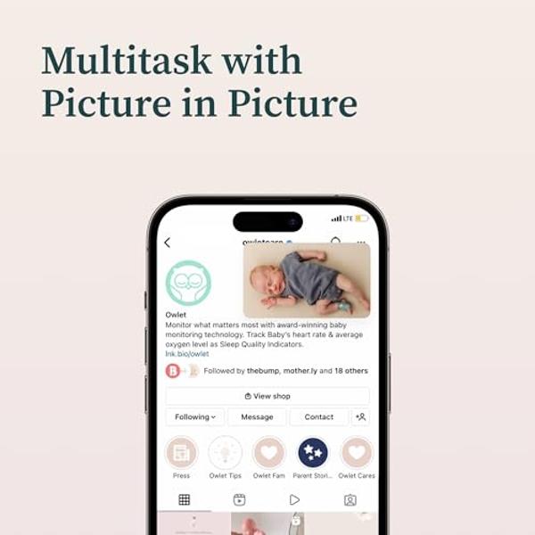 Monitor inteligente para bebés Owlet® Dream Duo: Dream Sock® aprobado por la FDA más Owlet Cam 2: rastrea y notifica la frecuencia cardíaca y el oxígeno mientras ve al bebé en vide