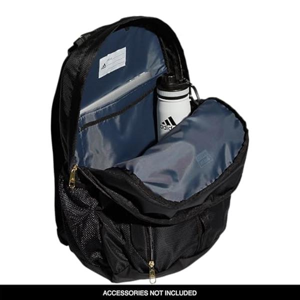 Mochila adidas Prime 6, color negro/dorado metalizado, talla única
