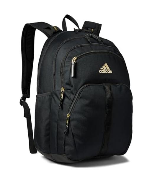 Mochila de viaje adidas Prime Work para mujer y hombre con compartimento acolchado para portátil, color negro/dorado metalizado/2, talla única