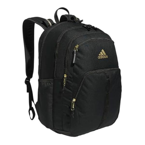 Mochila de viaje adidas Prime Work para mujer y hombre con compartimento acolchado para portátil, color negro/dorado metalizado/2, talla única
