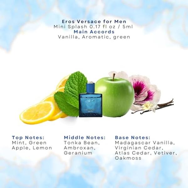 Set de regalo de perfume Versace Miniature Variety Trio Collection para hombre, 5 ml (0,17 oz) Splashes 1