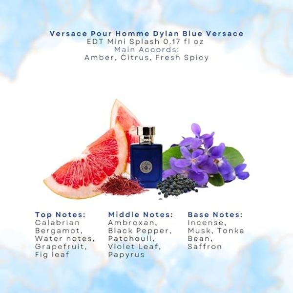 Set de regalo de perfume Versace Miniature Variety Trio Collection para hombre, 5 ml (0,17 oz) Splashes 1