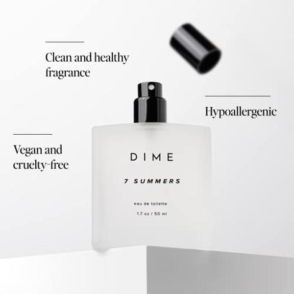 Perfume Dime Beauty 7 Summers para mujer, 50 ml (1.7 oz) - Aroma floral dulce, fragancia limpia, Eau de Toilette, hipoalergénico