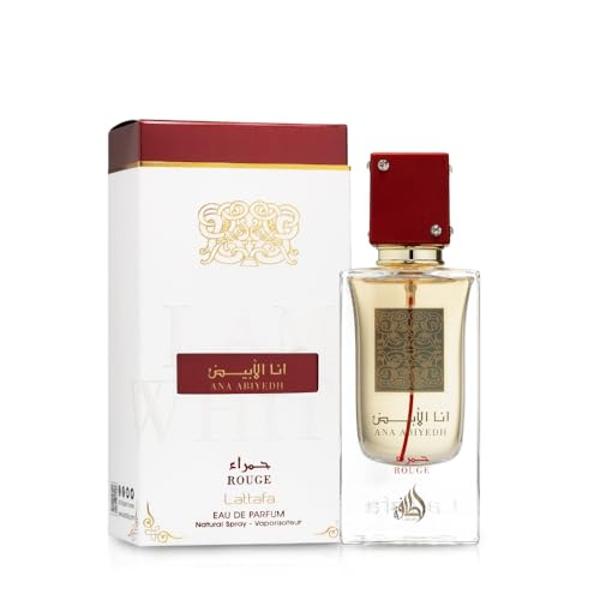 Lattafa Perfumes Ana Abiyedh Rouge para unisex Eau de Parfum Spray, 2.0 onzas/2.0 fl oz