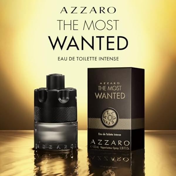 Azzaro The Most Wanted Eau de Toilette Intense – Colonia aromática y amaderada para hombre – Fragancia fresca y sensual – Duradera – Notas aromáticas de bergamota, lavanda y musgo 