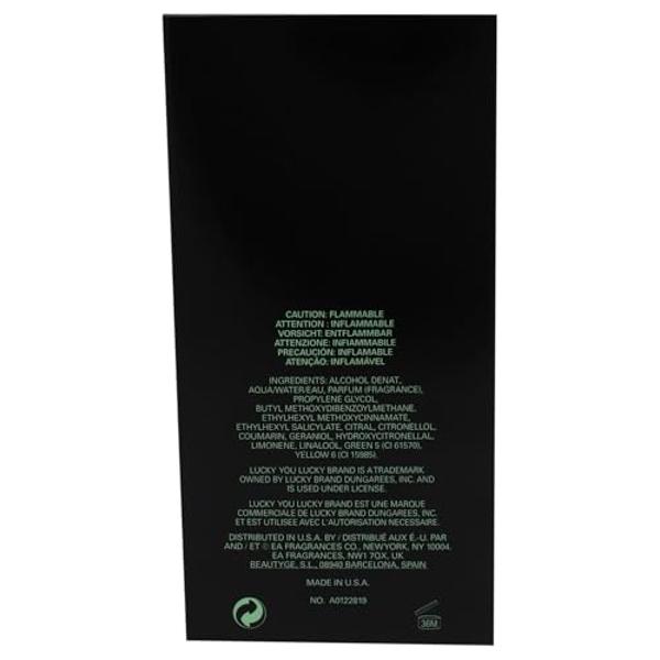 Colonia en aerosol Lucky You de Lucky Brand para hombre, ideal para el día o la noche, con notas de tallo de bambú, 100 ml