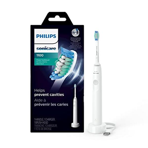 Cepillo de dientes eléctrico recargable PHILIPS Sonicare 1100 Power, blanco y gris HX3641/02