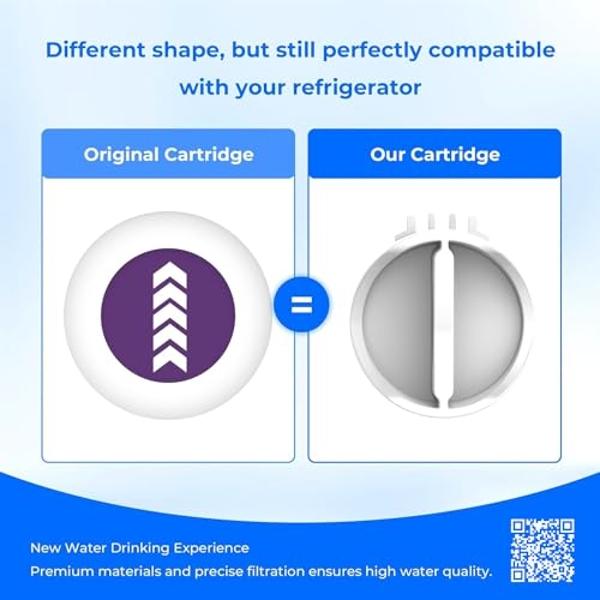 Repuesto Waterdrop EDR1RXD1 para filtro Everydrop® 1, ​​Whirlpool® W10295370A, EDR1RXD1B, P8RFWB2L, P4RFWB, WD-F38, Kenmore® 46-9081, 46-9930, paquete de 3