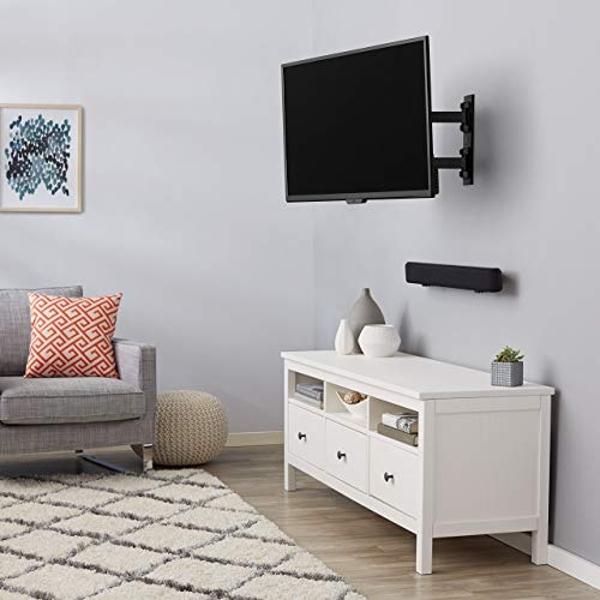 Soporte de pared articulado Amazon Basics para televisores de 26" a 55" y pantallas planas de hasta 36 kg, color negro