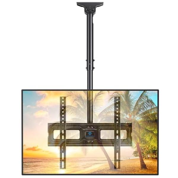 Soporte de techo para TV PERLESMITH para pantallas planas de 26 a 65 pulgadas, soporte ajustable para TV de techo, compatible con la mayoría de televisores LCD, LED, OLED 4K, sopor